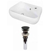 AMERICAN IMAGINATIONS 17.5-in. W Wall Mount White Vessel Set For 1 Hole Right Faucet AI-31310
